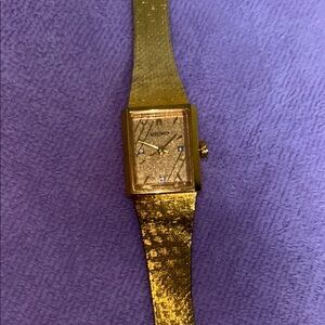 VINTAGE Seiko 14k gold Rectangular Watch